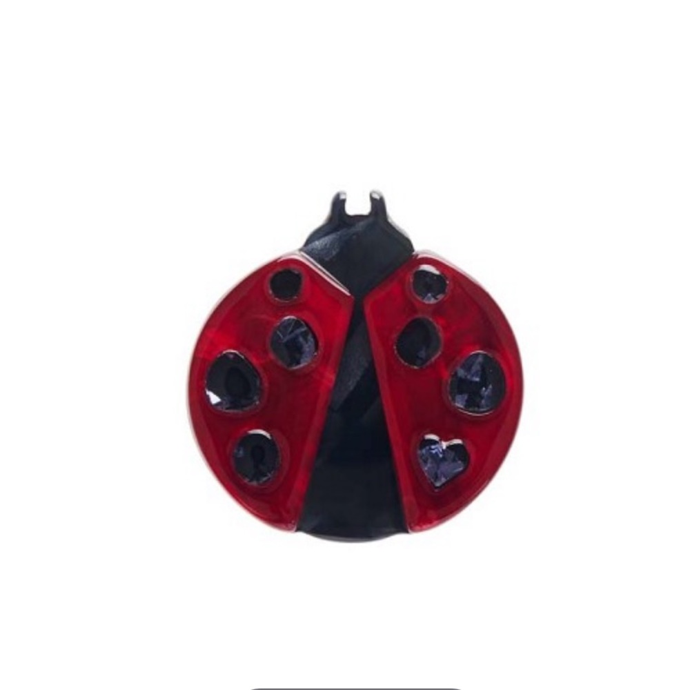 Lou Lou Ladybug Statement Acrylic Ring size Medium by Erstwilder - Picture 4 of 6